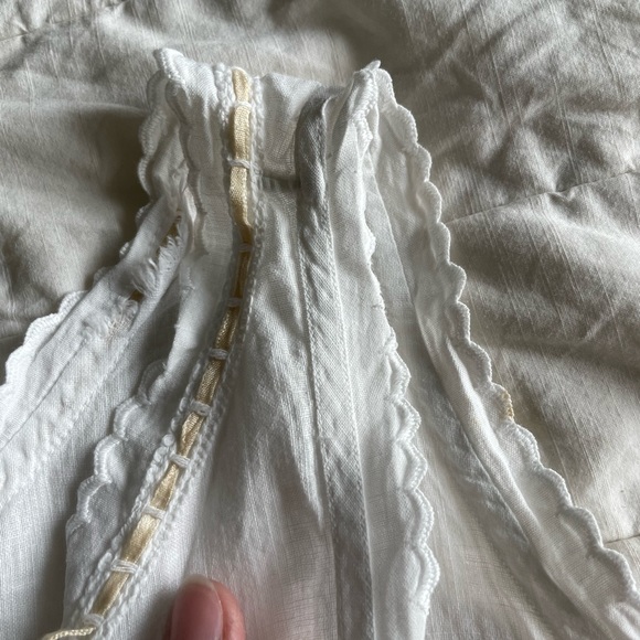 Antique French provincial full petticoat XS-S handmade white night gown - Picture 10 of 15